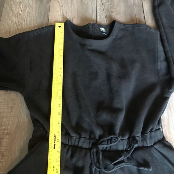 Wild Fable Black Fleece Jumpsuit One Piece Elastic Waist Size Large - Picture 10 of 16